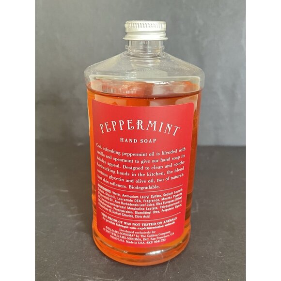 Williams Sonoma Peppermint Hand Soap 16oz Essential Oils NOS Vanilla & Spearmint - Picture 4 of 4